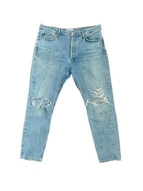 Agolde Light Blue Wash Ripped Men's Jeans - Straight Size 29, Waist 34
